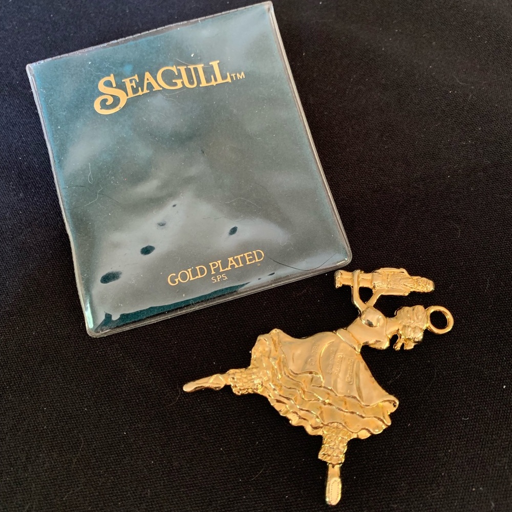 Gold Ballerina Necklace Charm